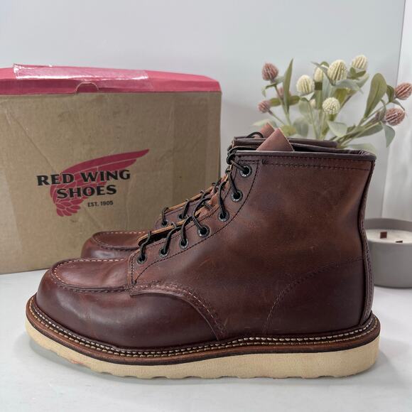 Red Wing 6-Inch Moc Boot Copper Rough & Tough Leather Men's 10.5 Tried On - Picture 1 of 11